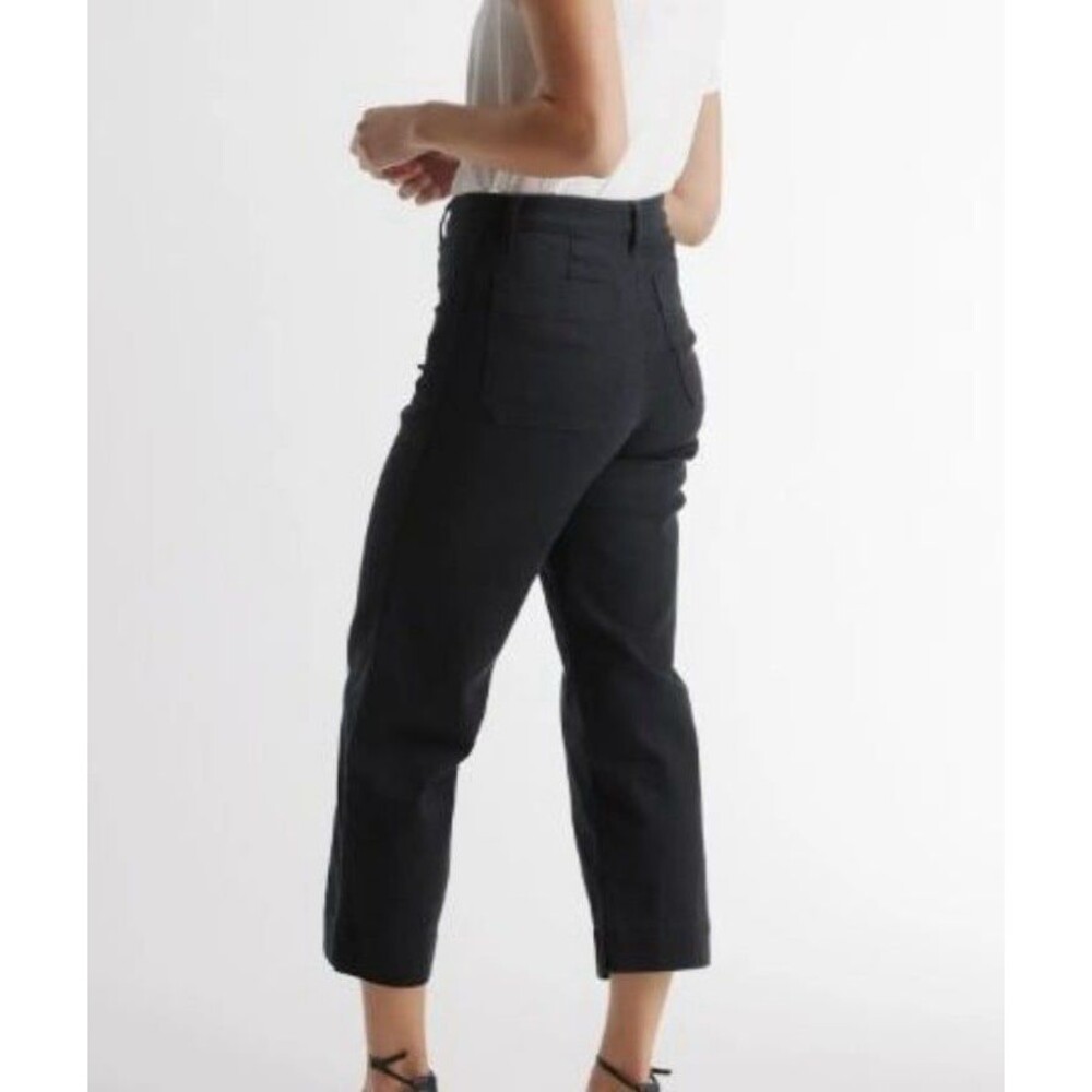 Organic Stretch Cotton Twill Wide-Leg Crop Pant - Picture 3 of 7
